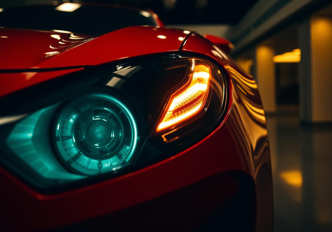 Detalhe do farol esportivo