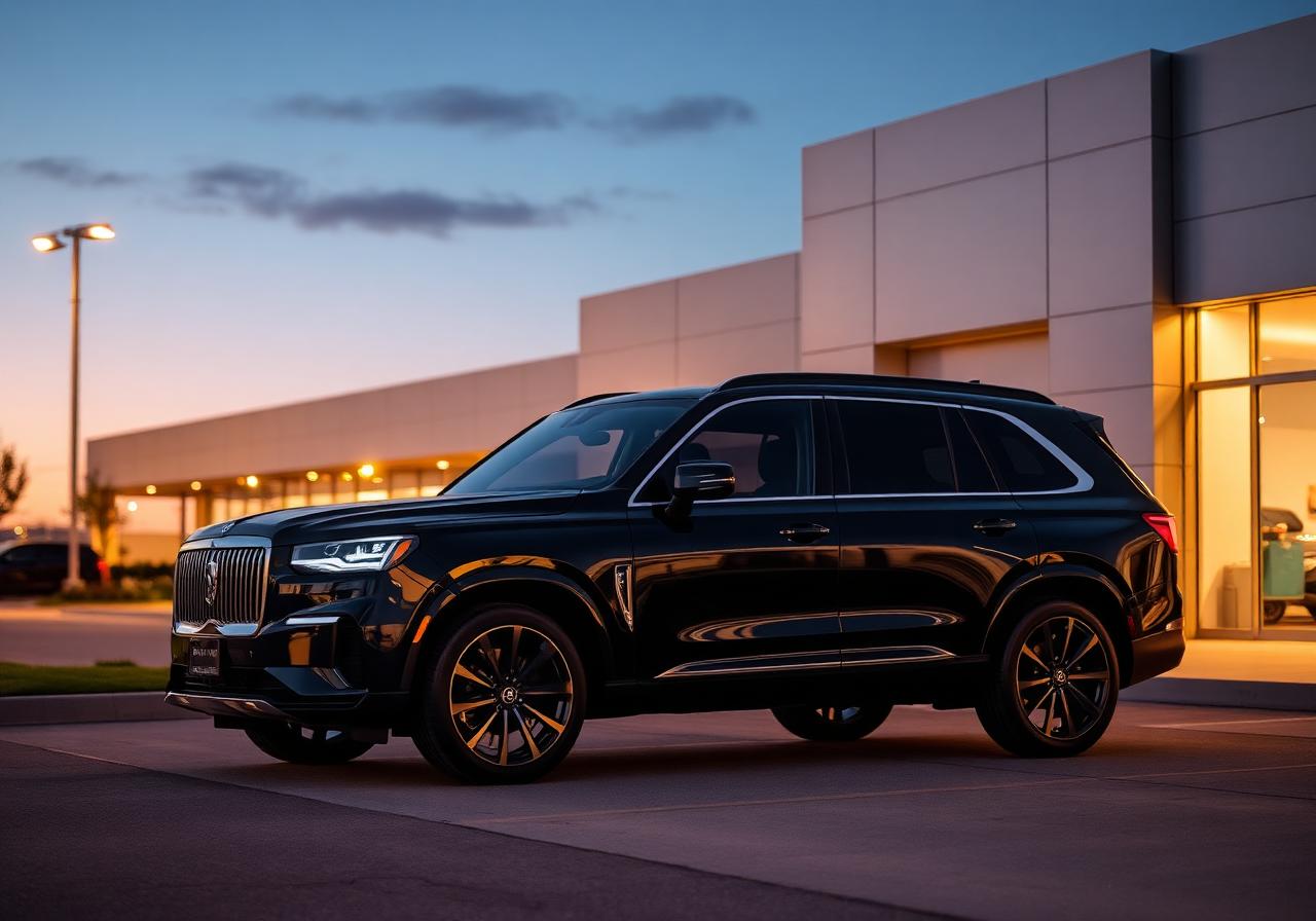 SUV de luxo no pátio